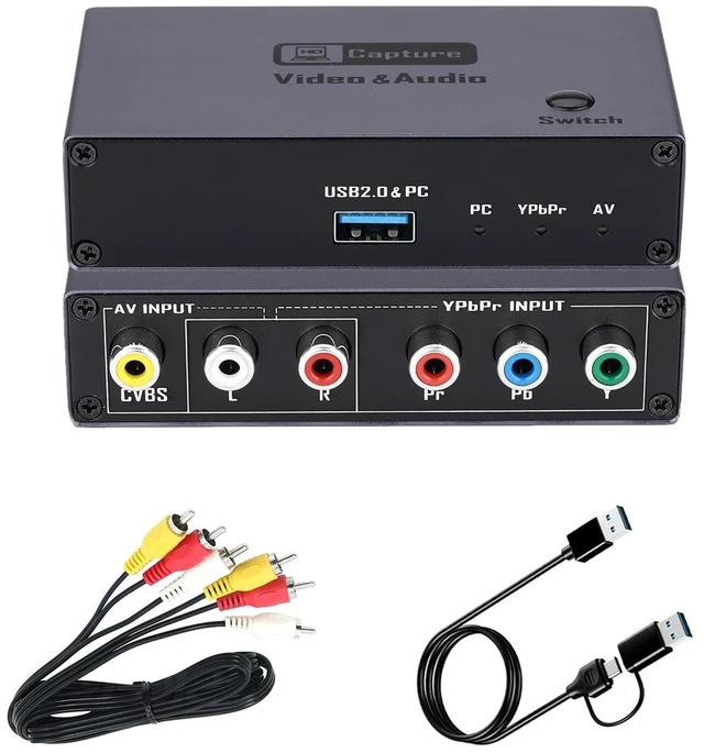 Main image of VHS VCR RCA to Digital Converter, AV YPbPr Component to USB Video Capture