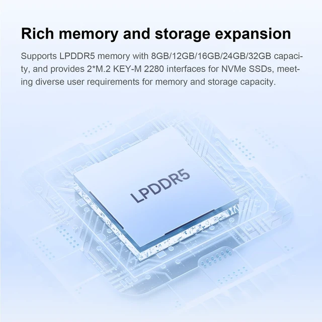 Alt view image 5 of 5 - Orange Pi 6 8GB/16GB LPDDR5 CIX CD8180 12-Core Single Board Computer with Active Cooling System, Support 45 Tops AI Computing Power, Mini PC Run Ubuntu/Debian/Android/Windows/ROS2 (8GB)