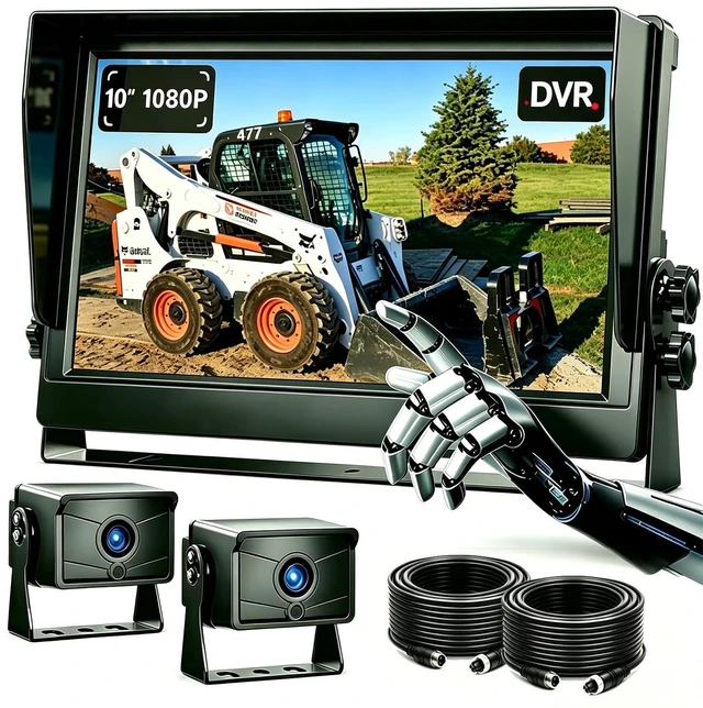 Main image of 10.1" 1080P AHD Wired Reverse Rear View Backup Camera System,IP69K Waterproof Night Vision, Vibration-Proof 10G for Tractor/Truck/Excavator/Caravan/Skid Steer/Heavy Equipment D102