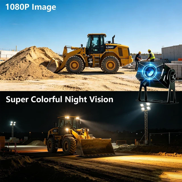 Alt view image 3 of 5 - 10.1" 1080P AHD Wired Reverse Rear View Backup Camera System,IP69K Waterproof Night Vision, Vibration-Proof 10G for Tractor/Truck/Excavator/Caravan/Skid Steer/Heavy Equipment D102