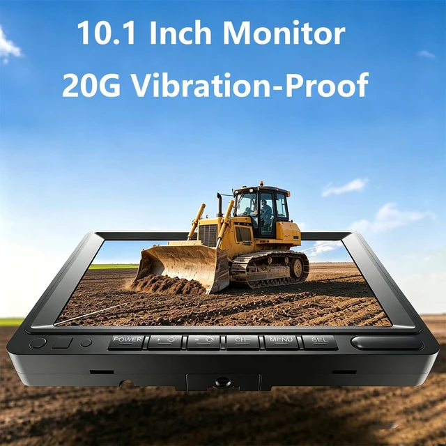 Alt view image 2 of 5 - 10.1" 1080P AHD Wired Reverse Rear View Backup Camera System,IP69K Waterproof Night Vision, Vibration-Proof 10G for Tractor/Truck/Excavator/Caravan/Skid Steer/Heavy Equipment D102