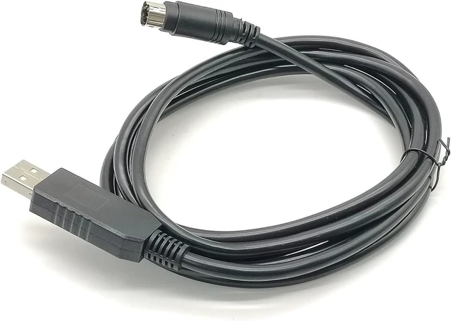 Main image of Pidwaok FT232RL USB to Mini DIN 5-Pin Programming Cable, 1.8M for Pana-Sonic FP0 FP2 Series PLC & Touch Screen Communication