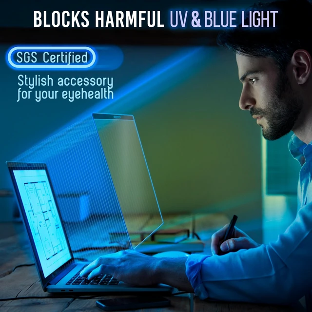 Alt view image 3 of 5 - VINTEZ Magnetic Blue Light Screen Protector Compatible With MacBook Pro 13" 2016, 2017, 2018, 2019, 2020, 2021, 2022, 2023, M1, M2 Anti Blue Light Blocking Filter for Laptop