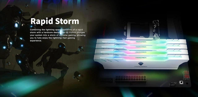 Alt view image 4 of 5 - ANACOMDA DDR5 RGB Gaming DRAM 32GB (2x16GB) 6000MHz CL36, Intel XMP 3.0 & AMD EXPO Ready, Overclocking Desktop Memory with Heatsink, 288-Pin UDIMM, G5 Series, Made in Taiwan