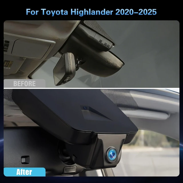 Alt view image 2 of 5 - 4K Front and 1080P Rear Dash Cam for Toyota Highlander 2020-2025