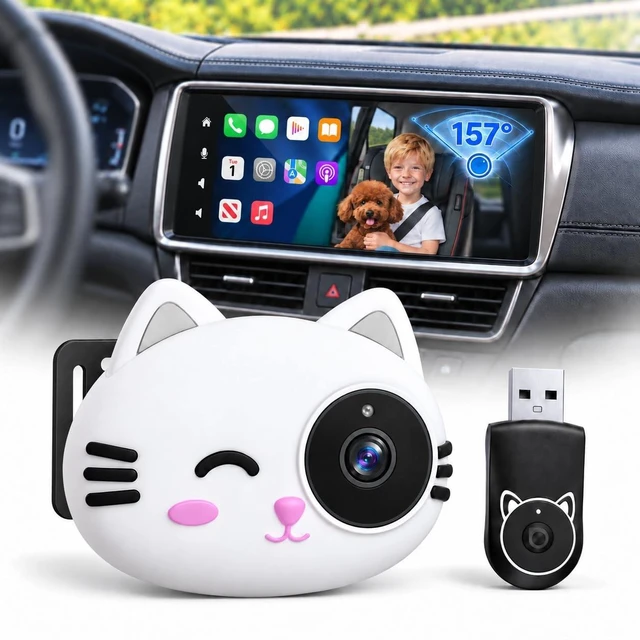 Main image of Wiseday 2-in-1 Baby Car Camera&Wireless CarPlay Adapter,1080P Baby Monitor
