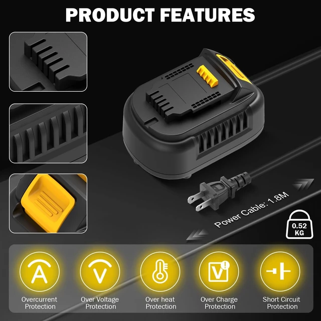 Alt view image 3 of 5 - ZWDXRB AC to DC Cord Plug Adapter Powered for Dewalt XR 20V 18V Cordless Tools, 110V to 20V Wired Plug in Max 500W Power Supply Converter
