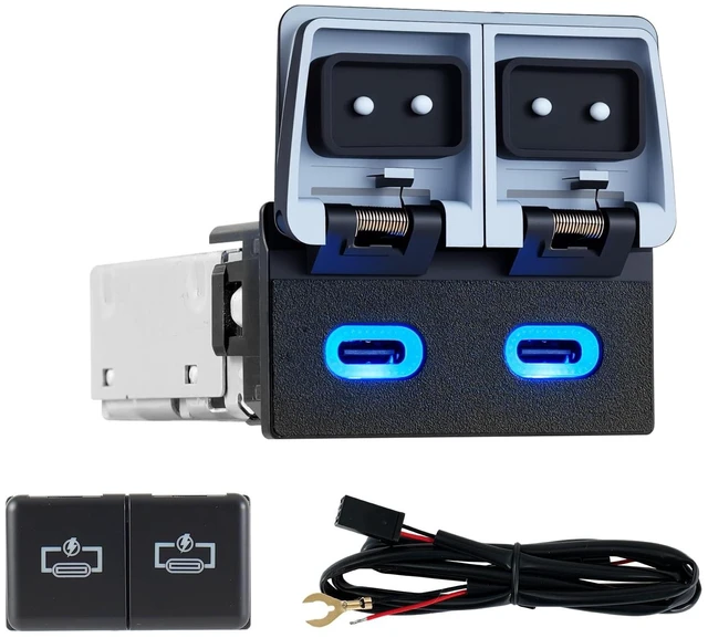 Main image of 90W Dual USB C Port for FJ Cruiser Accessories Toyota Tacoma 4Runner Tundra