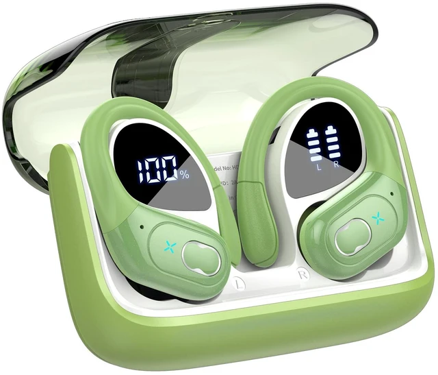 Main image of Aptkdoe Wireless Earbuds Sport,Bluetooth Earbuds Stereo Deep Bass Over Ear Bud for Gym/Workout, Lime Green