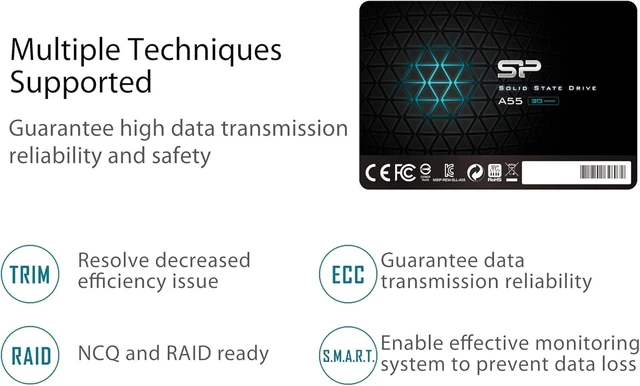 Alt view image 5 of 5 - Silicon Power 2TB SSD 3D NAND A55 SLC Cache Performance Boost SATA III 2.5" 7mm (0.28") SSD Internal Solid State Drive SU002TBSS3A55S25SN
