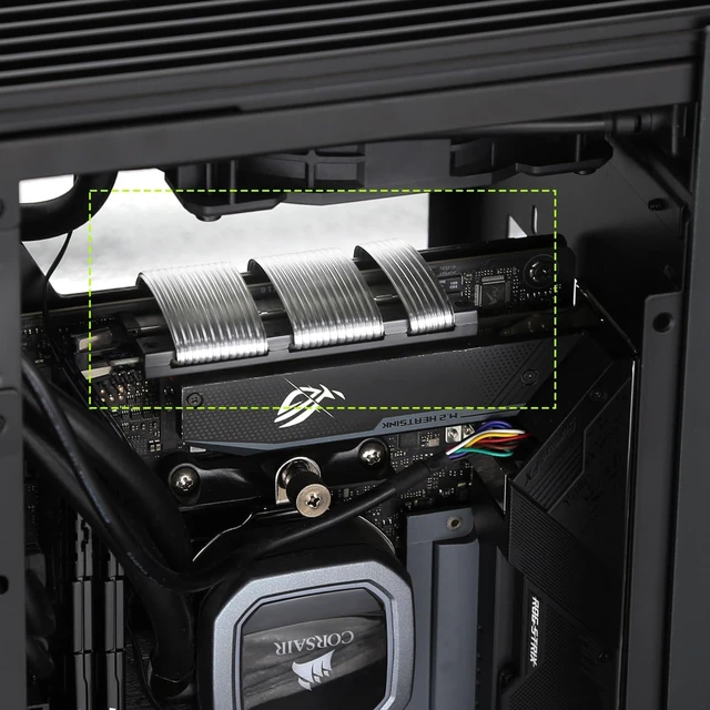 Alt view image 4 of 5 - GIGA-MEGA PCIe 5.0 X16 Riser Cable Dual Reverse and Straight GPU Extension Cable GEN5 for ITX A4 Case RTX5090 (Straight 65cm)