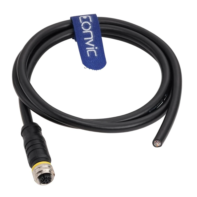 Alt view image 5 of 5 - M12 Y Code 8 Pin Female to Open Ethernet CAT5e Data & Power Hybrid Cable