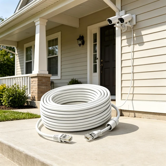 Alt view image 2 of 5 - Cat5e POE ethernet Cable 100 ft Poe Cable Indoor Outdoor Internet LAN 100 ft ethernet Cable(30 Meter) White 4-PCS