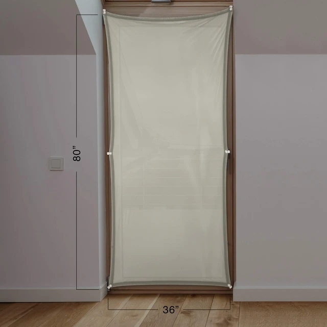 Alt view image 3 of 5 - 36" x 80" Gray Door Holographic Rear Projection Screen with Mounting Hardware for Projecting Halloween Videos