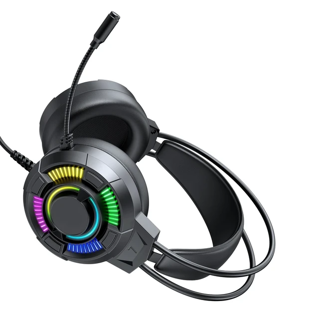 Alt view image 4 of 5 - OPPWONG Gaming Headset, USB Wired Over Ear Headphones, 7.1 Surround Sound Headset with 50mm Drivers & RGB Lighting Memory Foam Cushions, Ideal for PC Series X