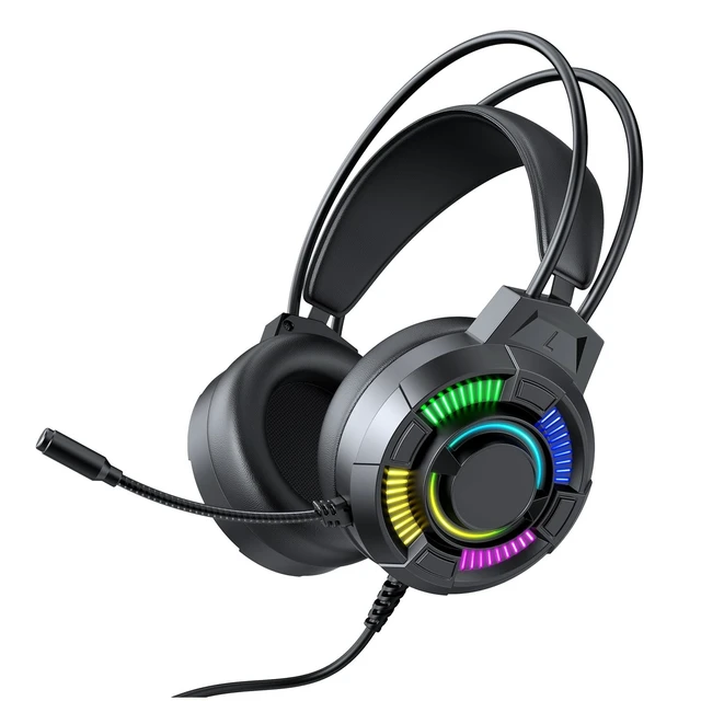 Alt view image 3 of 5 - OPPWONG Gaming Headset, USB Wired Over Ear Headphones, 7.1 Surround Sound Headset with 50mm Drivers & RGB Lighting Memory Foam Cushions, Ideal for PC Series X