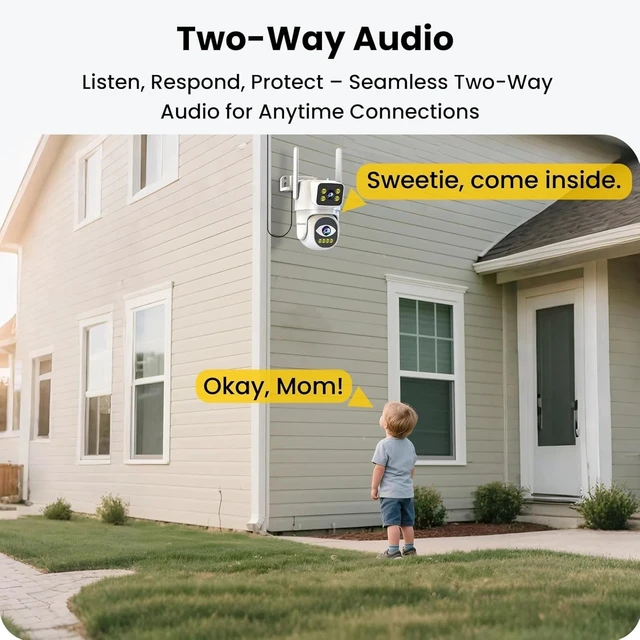 Alt view image 5 of 5 - EKOLVOSK Dual-Lens 4G Cameras for Home Security, Pan/Tilt SmartSecurity Camera-Outdoor/Indoor, Color Night Vision,MotionTracking,24/7 Recording,2-Way Audio & Siren,IP65,SD/Cloud Storage