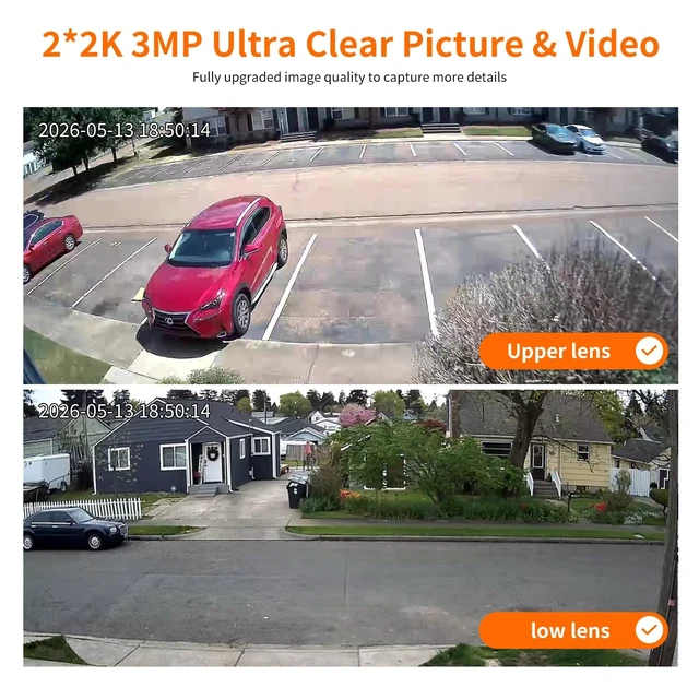 Alt view image 4 of 5 - EKOLVOSK Dual-Lens 4G Cameras for Home Security, Pan/Tilt SmartSecurity Camera-Outdoor/Indoor, Color Night Vision,MotionTracking,24/7 Recording,2-Way Audio & Siren,IP65,SD/Cloud Storage