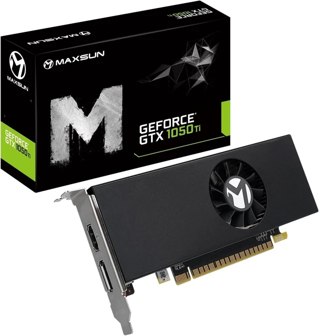Main image of maxsun GEFORCE GTX 1050 Ti 4GB GDDR5 128 Bit Video Gaming Graphics Card for Gaming PC Mini Small Form Factor SSF Slim Low Profile Design GPU, DisplayPort, HDMI (Low Profile)