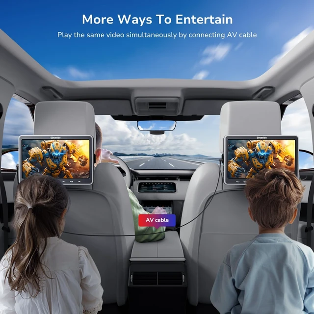 Alt view image 4 of 5 - GOnavidio 10.1" Dual Car DVD Player with HDMI Input Auto Suction Disc