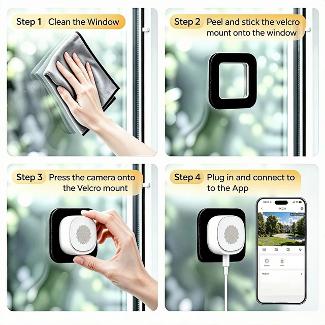 Alt view image 3 of 5 - Zmodo 4MP Smart Window Security Camera, No-Drill,for Home/Rental/Apartment