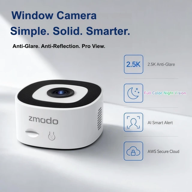 Alt view image 2 of 5 - Zmodo 4MP Smart Window Security Camera, No-Drill,for Home/Rental/Apartment
