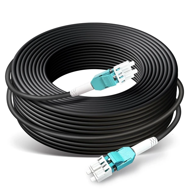 Main image of 100ft/30m OD-5mm Industrial TPU OM3 Fiber LC Outdoor Armored Fiber Cable