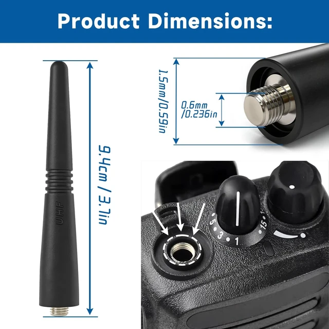 Alt view image 5 of 5 - CP200 HT1250 UHF Antenna 403-470MHz Compatible with Motorola Walkie Talkies