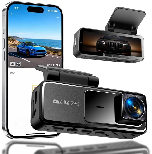 Main image of 4K Dash Cam with Built-in WiFi, Front Car Camera,