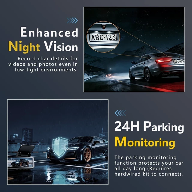 Alt view image 4 of 5 - 4K Dash Cam with Built-in WiFi, Front Car Camera,