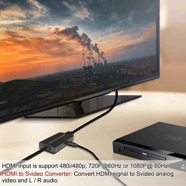 Alt view image 4 of 5 - HDMI to SVideo Converter HDMI to RCA Adapter R/L Audio Video Converter Adapter Support 1080P Compatible PS3/PS4, Xbox, Fire Stick, Roku, Blu-Ray Player, VHS, VCR, DVD, STB, Camera etc.