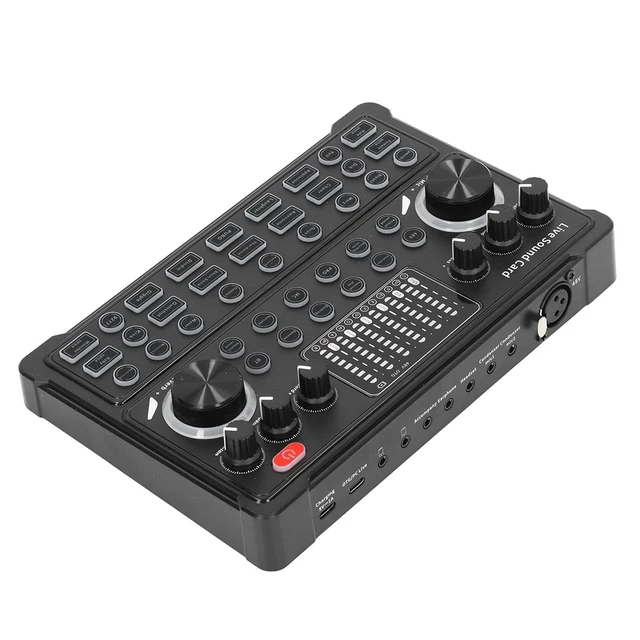 Alt view image 5 of 5 - Live Sound Card DSP Noise Reduction LED Breathing Light Display Voice Changer Sound Board For Live Streaming Recording fz3g1w4a5y