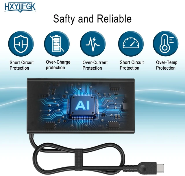 Alt view image 4 of 5 - 140W USB C Charger for Lenovo Legion Yoga IdeaPad ThinkPad ADL140YDC3A