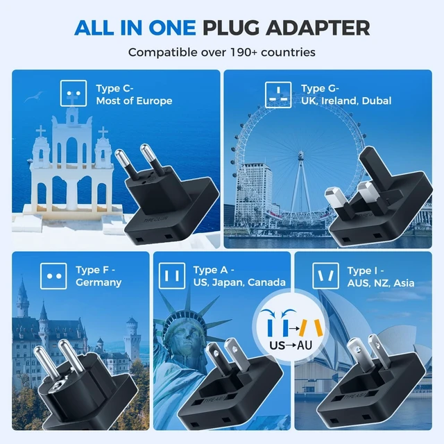 Alt view image 4 of 5 - Upgraded 350W Voltage Converter US to Europe for Hair Straightener Shaver Toothbrush CPAP Camera Cell Phone - 220V to 110V Converter for European Travel, Power Converter Adapter Combo with PD Chargers
