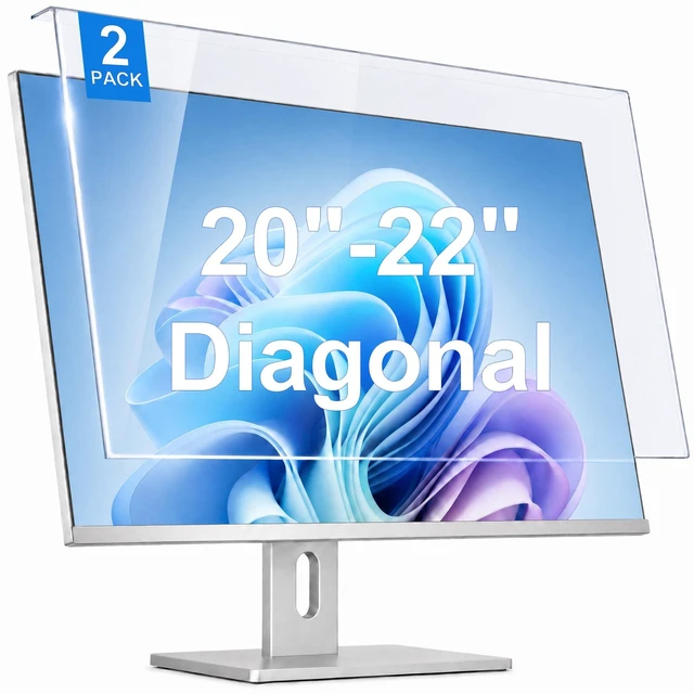 Main image of Twugs 2 Pack Anti-Blue Light & Anti-Scratch Screen Protector Shield for 20, 20.2, 21.5, 21.6, 22 Inches Desktop Computer Monitor