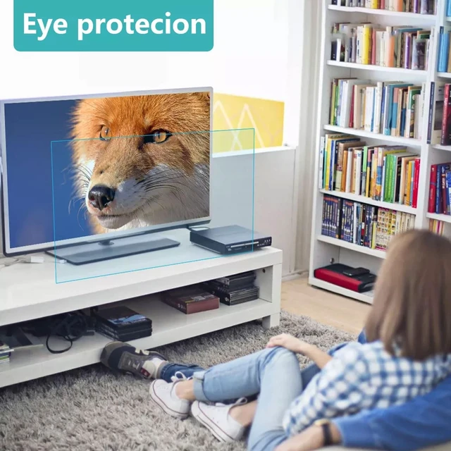 Alt view image 2 of 5 - JQZWXX Anti-Glare TV Protector for 50-75Inch TV Screen Protector, Reduces Reflections TV Glare Stopper Blue Light Filtering and Bubble-Free Application,58in1269x721mm