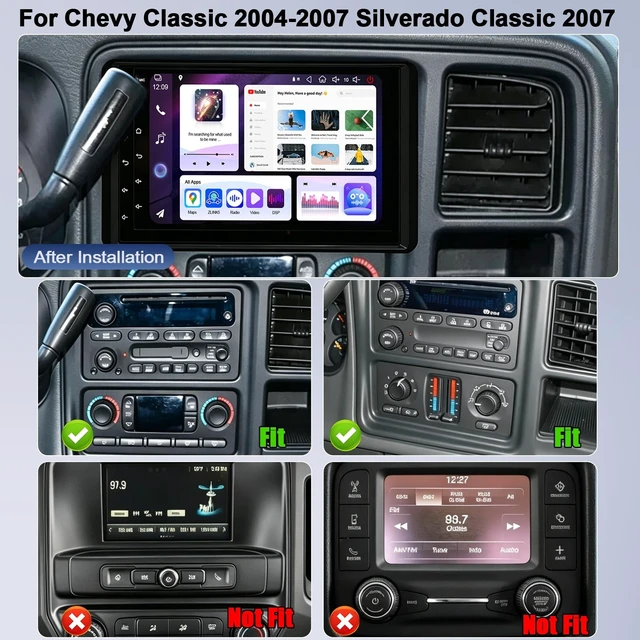 Alt view image 2 of 5 - 7" Upgrade Car Stereo Radio for Chevy Silverado 2003-2006 Tahoe SSR