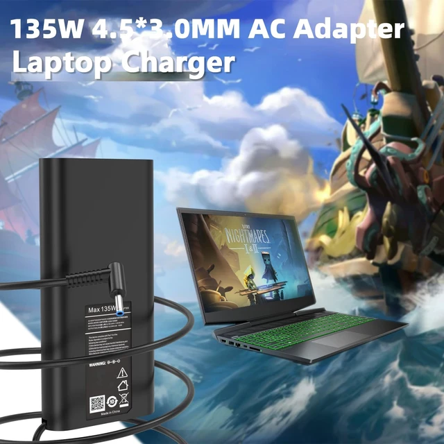 Alt view image 4 of 5 - Ruilezyo 135W Laptop Charger Compatible with HP Spectre X360 15 16 2-in-1 16t-f100 15t-df1 15-df 16-f Business Laptop Pavilion Gaming 16 15 17 16-a 15-ec 15-cx 15-ec0751ms l15534-001 Power AC Adapter