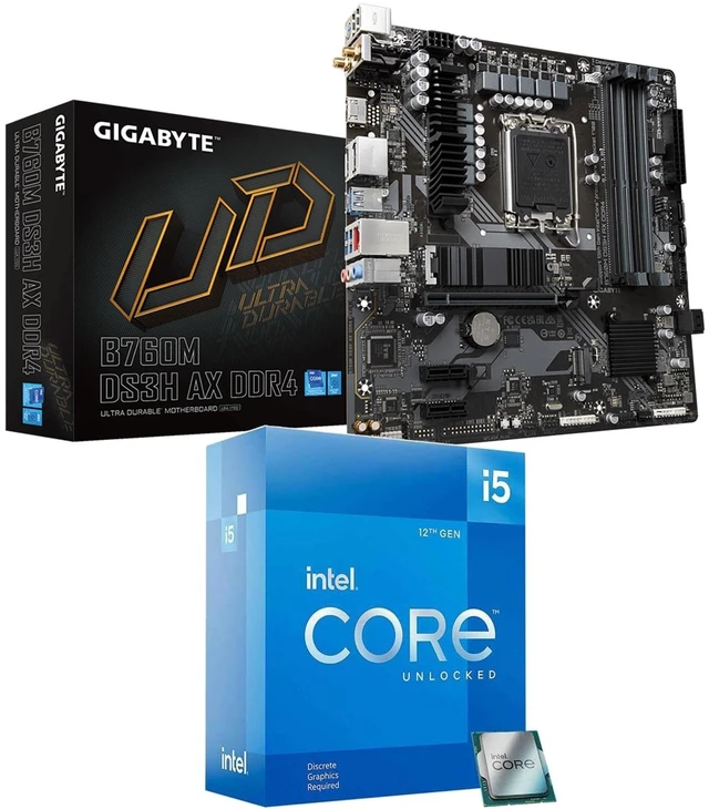 Main image of Micro Center CPU Motherboard Combo Intel core i5-12600KF w/GIGABYTE B760M DS3H AX DDR4