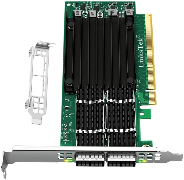 Main image of 2X 100Gb/s QSFP28 Ports PCIE 4.0 X16 Intelligent RDMA Enabled InfiniBand & Ethernet Adapter for HPC, Web 2.0, Cloud and Storage Servers, Mellanox ConnectX-5 EX MT28808A0 Ethernet Controller (CX556A)