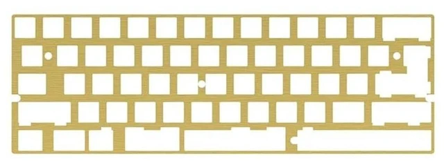 Main image of MARUIEEB 60 64 GH60 Left Shift 2X 2.25X Brass Positioning Plate 60% DIY Mechanical Keyboard Plate Supports ANSI ISO Layout Compatible DZ60 XD60 XD64 (2.25U Left Shift)