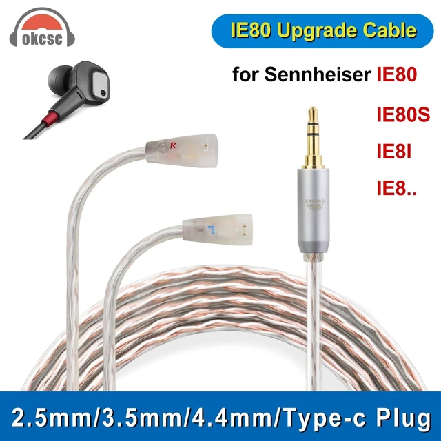 Alt view image 2 of 5 - okcsc IE80 to 2.5MM Upgraded Replacement Cable for SENNHEISER IE80 Earphones Cable 4 Core for SENNHEISER IE80i IE8i IE80 IE8 IE80S Earphone 3.94FT