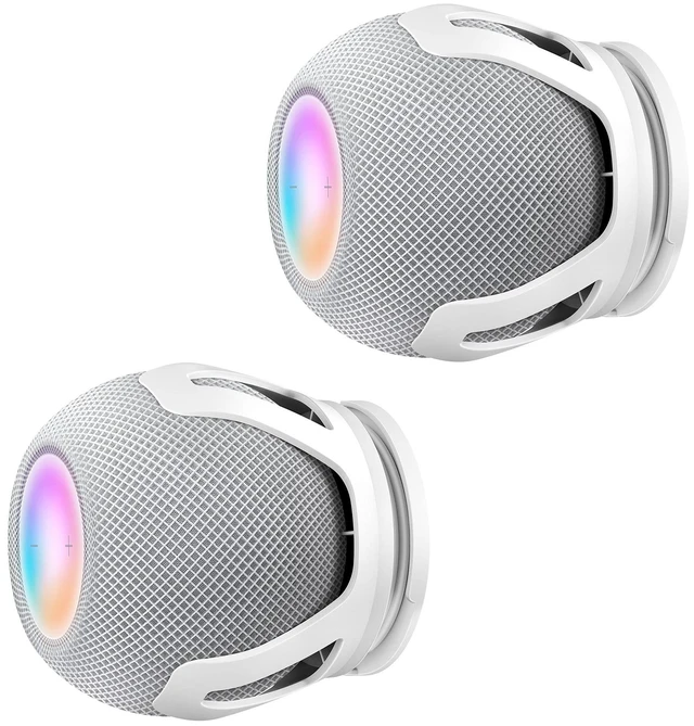 Main image of HomeMount Wall Mount for HomePod mini, Speaker Holder, White, 2 Pack