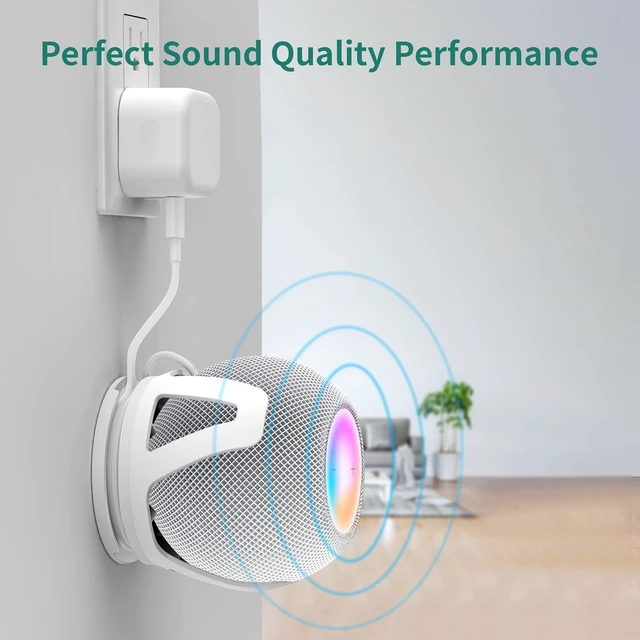 Alt view image 5 of 5 - HomeMount Wall Mount for HomePod mini, Speaker Holder, White, 2 Pack