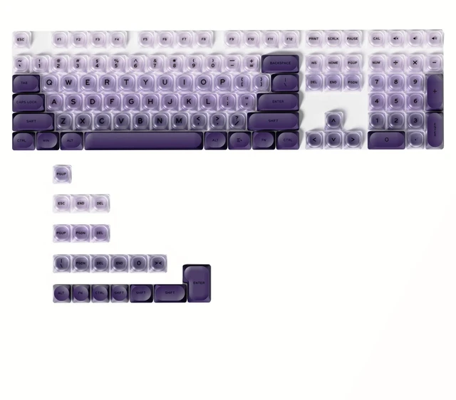 Main image of Jelly Purple Keycaps HOA Profile for 60% 75% Fullsize Mechanical Keyboard