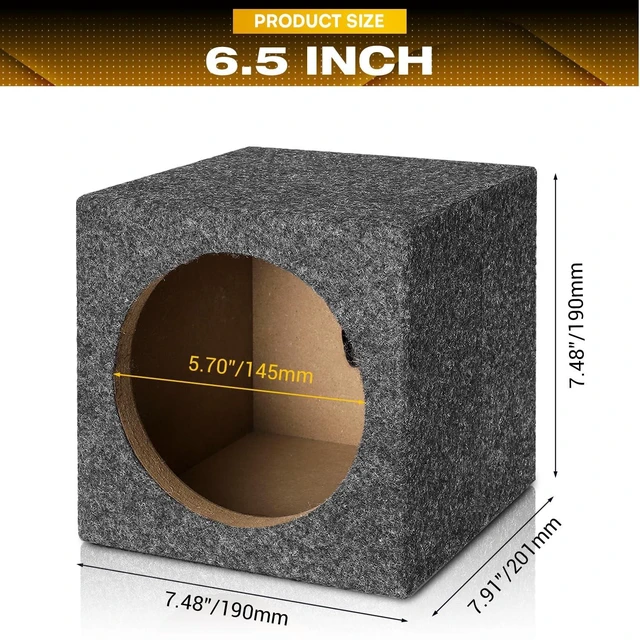Alt view image 2 of 5 - 6.5" Car Audio Speaker Box Enclosure for DIY Car or Truck Audio Custom