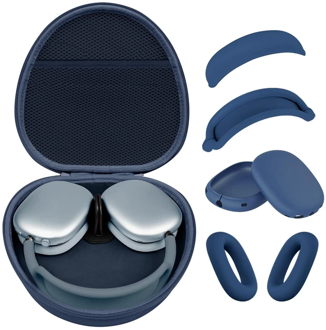 Main image of Hard Case for AirPods Max 2 Supports Sleep Mode, Travel Carrying Headphone Case with AirPods Max 2/1 Silicone Earpad Case/Ear Cups/Headband Cover, AirPod Max Protective Portable Storage Bag (Blue)