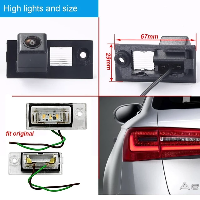 Alt view image 4 of 5 - Car Rear View Backup Camera Parking Replacement for Audi A6 S6 4B 4B2 C5 Limousine 1997/07-2005/05 Audi A4 S4 B5 8D5 Sedan 1997/07-2005/05 Reverse Vehicle Camera Waterproof Night Vision