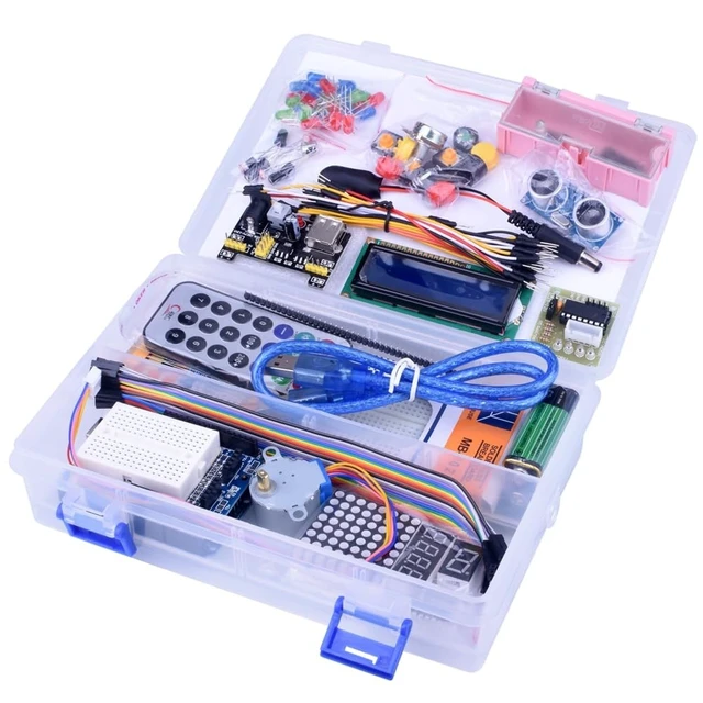 Alt view image 5 of 5 - Kuman Arduino-Compatible R3 Board Starter Kit with Sensors, Breadboard, Jumper Wires, Motors, LCD, Tutorial for Beginners to Learn Robotics Coding and Electronics Projects