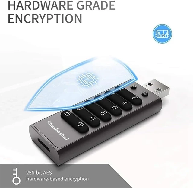 Alt view image 5 of 5 - sasashui Secure Encrypted 256gb USB 3.0 Flash Drive - 256-bit Hardware Encryption, Password Protected, Compatible with MAC/Windows/Linux/Embedded Systems(256GB)